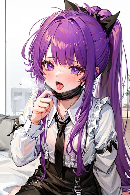 28968-609464344-masterpiece,1girl, solo,_  , ,,purple hair, ((high ponytail)), ahegao,tears,tongue out, flat chest,.png